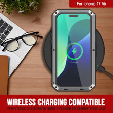 Load image into Gallery viewer, iPhone 17 Air Metal Case, Heavy Duty Military Grade Armor Cover [shock proof] Full Body Hard [Silver]

