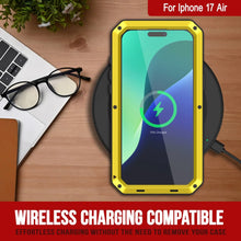Load image into Gallery viewer, iPhone 17 Air Metal Case, Heavy Duty Military Grade Armor Cover [shock proof] Full Body Hard [Yellow]
