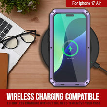 Load image into Gallery viewer, iPhone 17 Air Metal Case, Heavy Duty Military Grade Armor Cover [shock proof] Full Body Hard [Purple]

