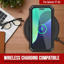 Load image into Gallery viewer, iPhone 17 Air Metal Case, Heavy Duty Military Grade Armor Cover [shock proof] Full Body Hard [Black]
