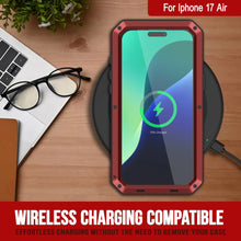 Load image into Gallery viewer, iPhone 17 Air Metal Case, Heavy Duty Military Grade Armor Cover [shock proof] Full Body Hard [Red]
