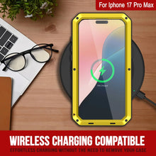 Load image into Gallery viewer, iPhone 17 Pro Max Metal Case, Heavy Duty Military Grade Armor Cover [shock proof] Full Body Hard [Yellow]
