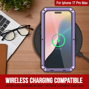 iPhone 17 Pro Max Metal Case, Heavy Duty Military Grade Armor Cover [shock proof] Full Body Hard [Dark Green]