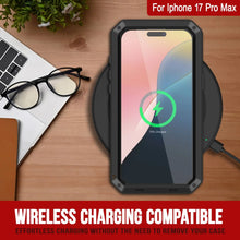 Load image into Gallery viewer, iPhone 17 Pro Max Metal Case, Heavy Duty Military Grade Armor Cover [shock proof] Full Body Hard [Black]

