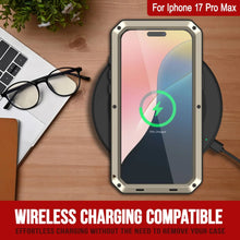 Load image into Gallery viewer, iPhone 17 Pro Max Metal Case, Heavy Duty Military Grade Armor Cover [shock proof] Full Body Hard [Gold]
