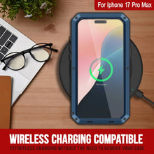 Load image into Gallery viewer, iPhone 17 Pro Max Metal Case, Heavy Duty Military Grade Armor Cover [shock proof] Full Body Hard [Blue]
