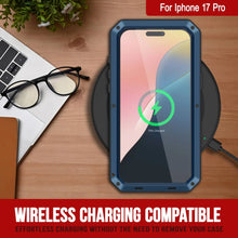 Load image into Gallery viewer, iPhone 17 Pro Metal Case, Heavy Duty Military Grade Armor Cover [shock proof] Full Body Hard [Blue]
