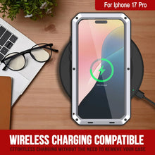 Load image into Gallery viewer, iPhone 17 Pro Metal Case, Heavy Duty Military Grade Armor Cover [shock proof] Full Body Hard [White]
