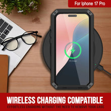 Load image into Gallery viewer, iPhone 17 Pro Metal Case, Heavy Duty Military Grade Armor Cover [shock proof] Full Body Hard [Black]

