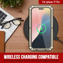 Load image into Gallery viewer, iPhone 17 Pro Metal Case, Heavy Duty Military Grade Armor Cover [shock proof] Full Body Hard [Gold]
