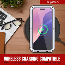 Load image into Gallery viewer, iPhone 17 Metal Case, Heavy Duty Military Grade Armor Cover [shock proof] Full Body Hard [White]
