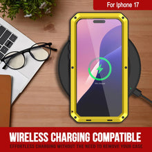 Load image into Gallery viewer, iPhone 17 Metal Case, Heavy Duty Military Grade Armor Cover [shock proof] Full Body Hard [Yellow]
