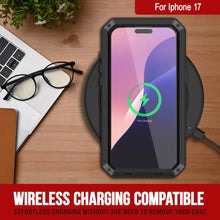 Load image into Gallery viewer, iPhone 17 Metal Case, Heavy Duty Military Grade Armor Cover [shock proof] Full Body Hard [Black]
