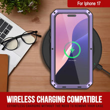 Load image into Gallery viewer, iPhone 17 Metal Case, Heavy Duty Military Grade Armor Cover [shock proof] Full Body Hard [Purple]
