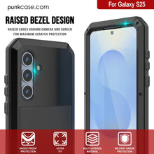 Load image into Gallery viewer, Galaxy S25 Metal Case, Heavy Duty Military Grade Armor Cover [shock proof] Full Body Hard [Black]
