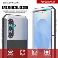 Load image into Gallery viewer, Galaxy S25 Metal Case, Heavy Duty Military Grade Armor Cover [shock proof] Full Body Hard [White]
