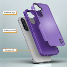 Load image into Gallery viewer, PunkCase Galaxy A36 Case, [Spartan 2.0 Series] Clear Rugged Heavy Duty Cover [Purple]
