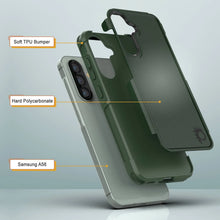 Load image into Gallery viewer, PunkCase Galaxy A56 Case, [Spartan 2.0 Series] Clear Rugged Heavy Duty Cover [Dark Green]
