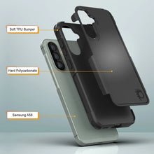 Load image into Gallery viewer, PunkCase Galaxy A56 Case, [Spartan 2.0 Series] Clear Rugged Heavy Duty Cover [Black]
