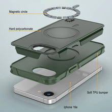 Load image into Gallery viewer, PunkCase iPhone 16e Case, [Spartan 2.0 Series] Clear Rugged Heavy Duty Cover W/Built in Screen Protector [dark green]
