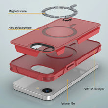 Load image into Gallery viewer, PunkCase iPhone 16e Case, [Spartan 2.0 Series] Clear Rugged Heavy Duty Cover W/Built in Screen Protector [red]
