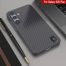 Load image into Gallery viewer, Punkcase Galaxy S25 Plus Carbon Fiber Case [AramidShield Series] Ultra Slim &amp; Light Kevlar [Black]
