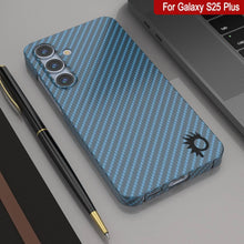 Load image into Gallery viewer, Punkcase Galaxy S25 Plus Carbon Fiber Case [AramidShield Series] Ultra Slim &amp; Light Kevlar [Blue]
