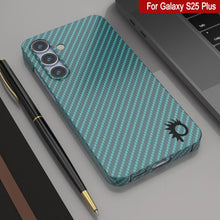 Load image into Gallery viewer, Punkcase Galaxy S25 Plus Carbon Fiber Case [AramidShield Series] Ultra Slim &amp; Light Kevlar [Teal]
