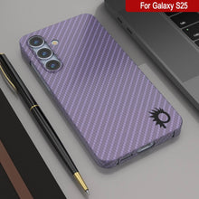 Load image into Gallery viewer, Punkcase Galaxy S25 Carbon Fiber Case [AramidShield Series] Ultra Slim &amp; Light Kevlar [Lilac]
