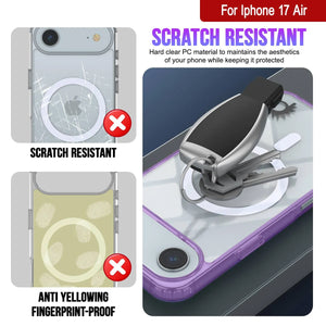 Punkcase iPhone 17 Air Magnetic Wireless Charging Case [ClearMag Series][Purple]