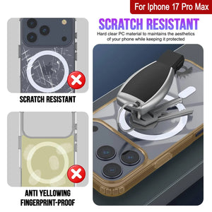 Punkcase iPhone 17 Pro Max Magnetic Wireless Charging Case [ClearMag Series][Gold]