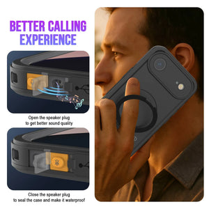 iPhone 17 Air Waterproof Case [Kickstud 2.0 Series] Protective IP68 Cover W/Screen Protector & Kickstand [Blue]