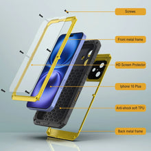 Load image into Gallery viewer, iPhone 16 Plus Metal Extreme 3.0 Series Aluminum Waterproof Case IP68 W/Buillt in Screen Protector &amp; Kickstand [Yellow]
