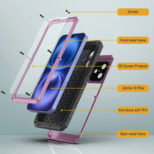 Load image into Gallery viewer, iPhone 16 Plus Metal Extreme 3.0 Series Aluminum Waterproof Case IP68 W/Buillt in Screen Protector &amp; Kickstand [Pink]
