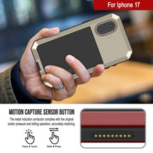 Load image into Gallery viewer, iPhone 17 Metal Case, Heavy Duty Military Grade Armor Cover [shock proof] Full Body Hard [Gold]
