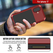 Load image into Gallery viewer, iPhone 17 Metal Case, Heavy Duty Military Grade Armor Cover [shock proof] Full Body Hard [Red]
