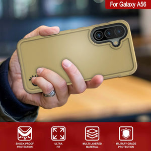 PunkCase Galaxy A56 Case, [Spartan 2.0 Series] Clear Rugged Heavy Duty Cover [Yellow]