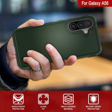 Load image into Gallery viewer, PunkCase Galaxy A56 Case, [Spartan 2.0 Series] Clear Rugged Heavy Duty Cover [Dark Green]
