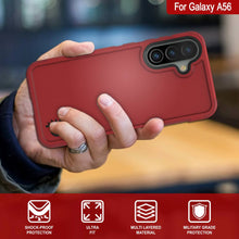 Load image into Gallery viewer, PunkCase Galaxy A56 Case, [Spartan 2.0 Series] Clear Rugged Heavy Duty Cover [Red]
