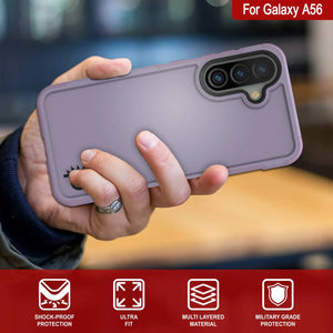 PunkCase Galaxy A56 Case, [Spartan 2.0 Series] Clear Rugged Heavy Duty Cover [Lilac]