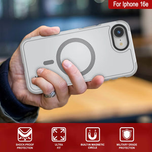 PunkCase iPhone 16e Case, [Spartan 2.0 Series] Clear Rugged Heavy Duty Cover W/Built in Screen Protector [white]