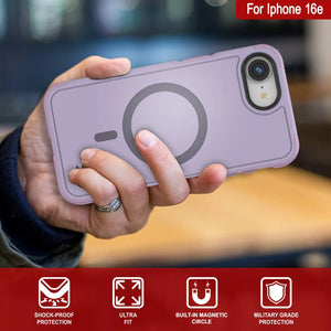 PunkCase iPhone 16e Case, [Spartan 2.0 Series] Clear Rugged Heavy Duty Cover W/Built in Screen Protector [lilac]