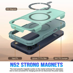PunkCase iPhone 17 Pro Max Case, [Spartan 2.0 Series] Clear Rugged Heavy Duty Cover W/Built in Screen Protector [teal]