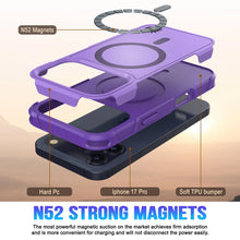 Load image into Gallery viewer, PunkCase iPhone 17 Pro Case, [Spartan 2.0 Series] Clear Rugged Heavy Duty Cover W/Built in Screen Protector [purple]
