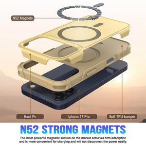 PunkCase iPhone 17 Pro Case, [Spartan 2.0 Series] Clear Rugged Heavy Duty Cover W/Built in Screen Protector [yellow]