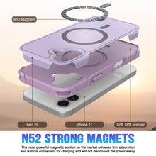 Load image into Gallery viewer, PunkCase iPhone 17 Case, [Spartan 2.0 Series] Clear Rugged Heavy Duty Cover W/Built in Screen Protector [lilac]
