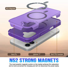 Load image into Gallery viewer, PunkCase iPhone 17 Case, [Spartan 2.0 Series] Clear Rugged Heavy Duty Cover W/Built in Screen Protector [purple]
