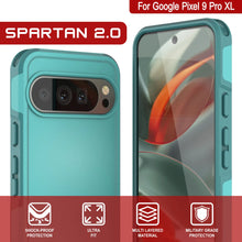 Load image into Gallery viewer, PunkCase Google Pixel 9 Pro XL Case, [Spartan 2.0 Series] Clear Rugged Heavy Duty Cover W/Built in Screen Protector [Blue]
