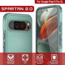 Load image into Gallery viewer, PunkCase Google Pixel 9 Pro XL Case, [Spartan 2.0 Series] Clear Rugged Heavy Duty Cover W/Built in Screen Protector [Teal]
