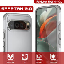Load image into Gallery viewer, PunkCase Google Pixel 9 Pro XL Case, [Spartan 2.0 Series] Clear Rugged Heavy Duty Cover W/Built in Screen Protector [White]
